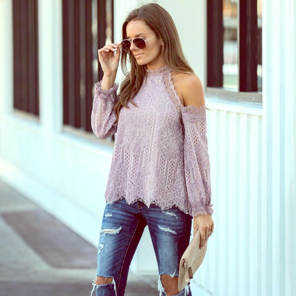 NWOT VICI 💜 sugarlips Lace Cold Shoulder Blouse